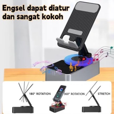 KISONLI M-1 Wireless Folding Bracket RGB Bluetooth Speaker With 360 Degree Phone Holder Stand