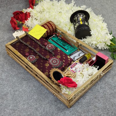 Premium Half Silk Jamdani Saree Combo Set – Maroon