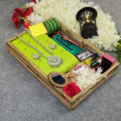 Premium Half Silk Jamdani Saree Combo Set – Lemon