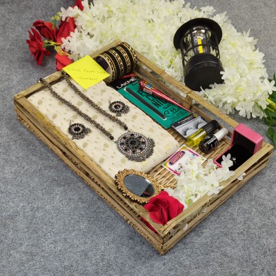 Premium Half Silk Jamdani Saree Combo Set - OFF-White