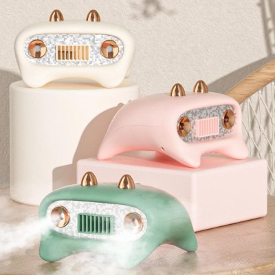 Portable Mini Fan Adjustable Office Desktop Fan Dual USB Spray